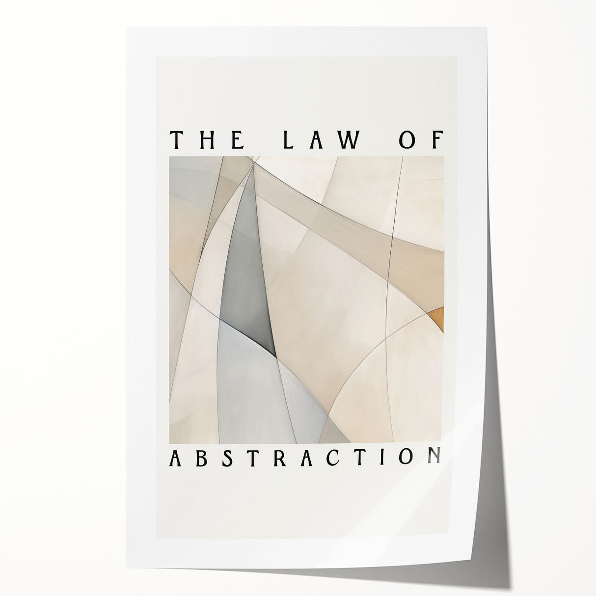 Abstract minimalist wall art print showcasing a blend of soft pastel colors and geometric shapes, rolled for easy transport and display, perfect for modern decor.