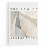 Abstract minimalist wall art design showcasing a blend of soft earth tones and geometric shapes, printed on a stretched canvas, ideal for modern home decor.