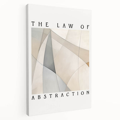 Stretched canvas showcasing an abstract minimalist design in muted tones, perfect for modern home decor. Side view highlights the canvas depth and texture, ideal for enhancing any living space or office.