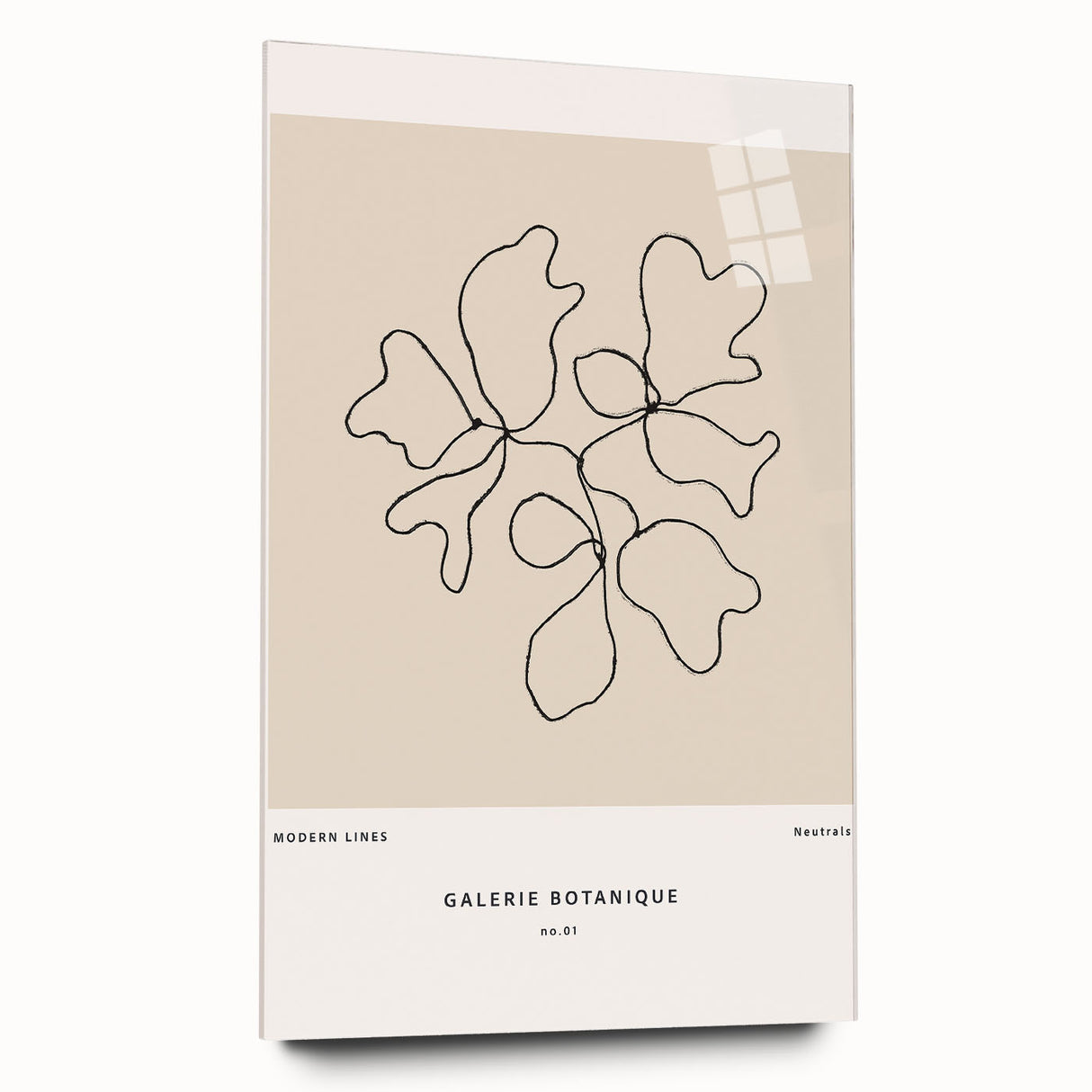 Abstract minimalist wall art design displayed in a sleek acrylic frame, showcasing soft color gradients and geometric patterns, ideal for modern decor.
