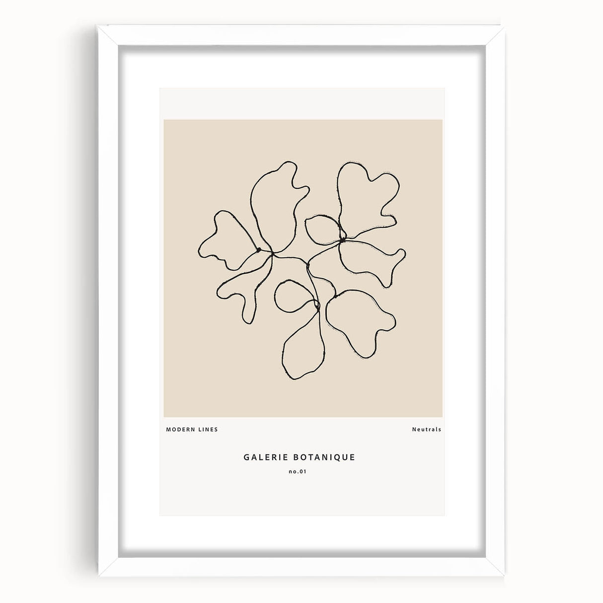 Minimalist abstract wall art featuring a white frame and mat, showcasing a contemporary design that enhances modern decor in any setting.