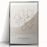 Framed abstract minimalist wall art featuring a sleek silver design, perfect for modern decor. The artwork is showcased with a clean front view, highlighting its unique aesthetic appeal.