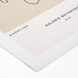 Abstract minimalist wall art print featuring geometric shapes in soft earth tones, rolled and packaged in a protective cardboard tube for easy display.