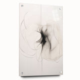 Side view of an abstract minimalist wall art piece in an acrylic glass frame, showcasing a modern design with a sleek, elegant finish, perfect for contemporary decor.
