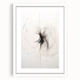 Abstract minimalist wall art featuring a framed design with a white mat, showcasing geometric shapes in soft colors, perfect for modern home decor enhancement.