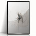 Framed abstract minimalist wall art featuring a black acrylic design, showcasing geometric shapes and clean lines, ideal for modern home decor.