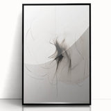 Framed abstract minimalist wall art featuring a black acrylic design, showcasing geometric shapes and clean lines, ideal for modern home decor.