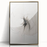 Framed abstract minimalist wall art design with gold accents, showcasing a sleek and modern aesthetic, perfect for contemporary home decor.