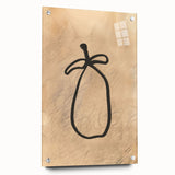 Abstract minimalist wall art collection showcasing a sleek acrylic glass design with a side view, elegantly mounted with decorative pins, perfect for modern decor.