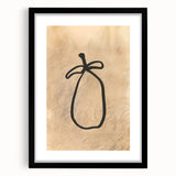 Abstract minimalist wall art design featuring a black frame with mat, showcasing geometric patterns in soft, muted colors, ideal for modern home decor.