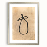 Abstract minimalist wall art design in a sleek silver frame with a mat, showcasing geometric patterns and soft color tones, perfect for modern decor.