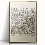 Framed abstract minimalist wall art featuring a gold-acrylic design, elegantly displayed with a sleek profile, perfect for modern home decor.