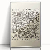 Framed abstract minimalist wall art piece showcasing a contemporary design with soft white tones and clean lines, perfect for modern decor.