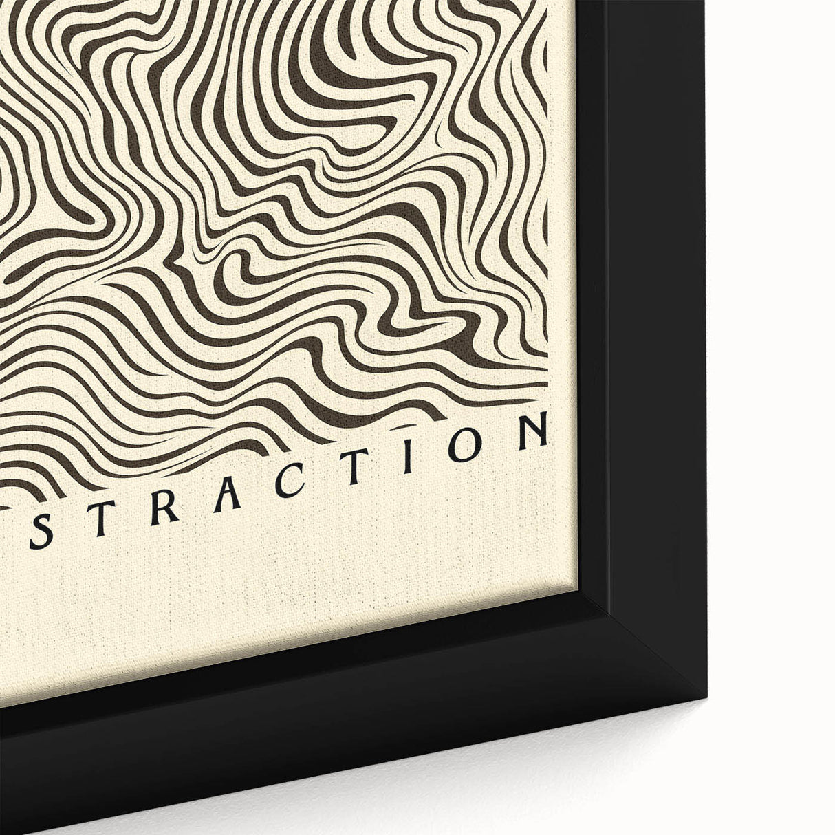Close-up of a framed minimalist abstract wall art design showcasing soft neutral colors and geometric shapes, ideal for modern home decor.