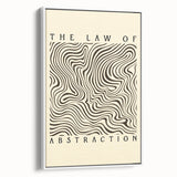 Framed abstract minimalist wall art featuring a sleek white canvas design, showcasing elegant lines and shapes, perfect for modern home decor.