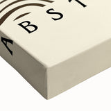 Close-up of a stretched canvas featuring an abstract minimalist design with soft colors and geometric shapes, ideal for modern interior decor and artistic expression.