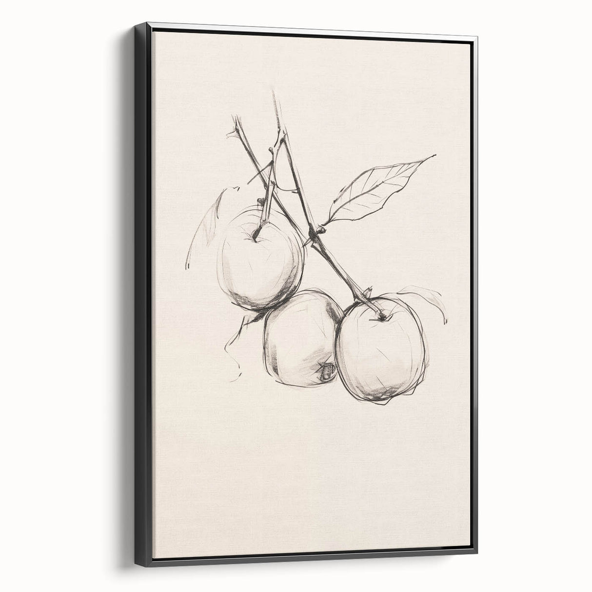 Framed canvas wall art showcasing an abstract minimalist design with a black color scheme, highlighting its sleek side view, perfect for modern home decor.
