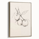 Framed wall art featuring an abstract minimalist design with gold accents, showcasing a sleek side view of the canvas, perfect for modern decor.