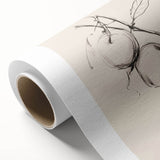 Rolled canvas showcasing an abstract minimalist design in soft pastel colors, perfect for modern home decor. Packaged securely in a cardboard tube.