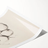 Abstract minimalist wall art print showcasing a geometric design in soft pastel hues, rolled and ready for display or framing, perfect for modern decor.