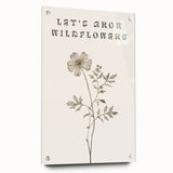 Abstract minimalist wall art collection displayed in a side view, featuring an acrylic glass finish and mounted with decorative pins. The artwork showcases subtle colors and clean lines, ideal for modern home decor.