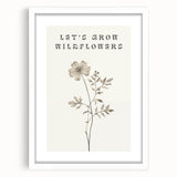 Abstract minimalist wall art framed in a sleek white mat, showcasing a modern design with soft earth tones, perfect for contemporary decor in living spaces.