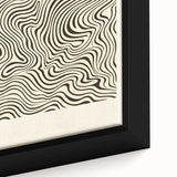 Close-up of a framed abstract minimalist wall art piece showcasing soft pastel colors and geometric shapes, perfect for modern home decor. The sleek design emphasizes simplicity and elegance, ideal for enhancing any living space.