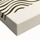 Close-up of a stretched canvas showcasing an abstract minimalist design with soft pastel colors and geometric shapes, perfect for modern home decor.