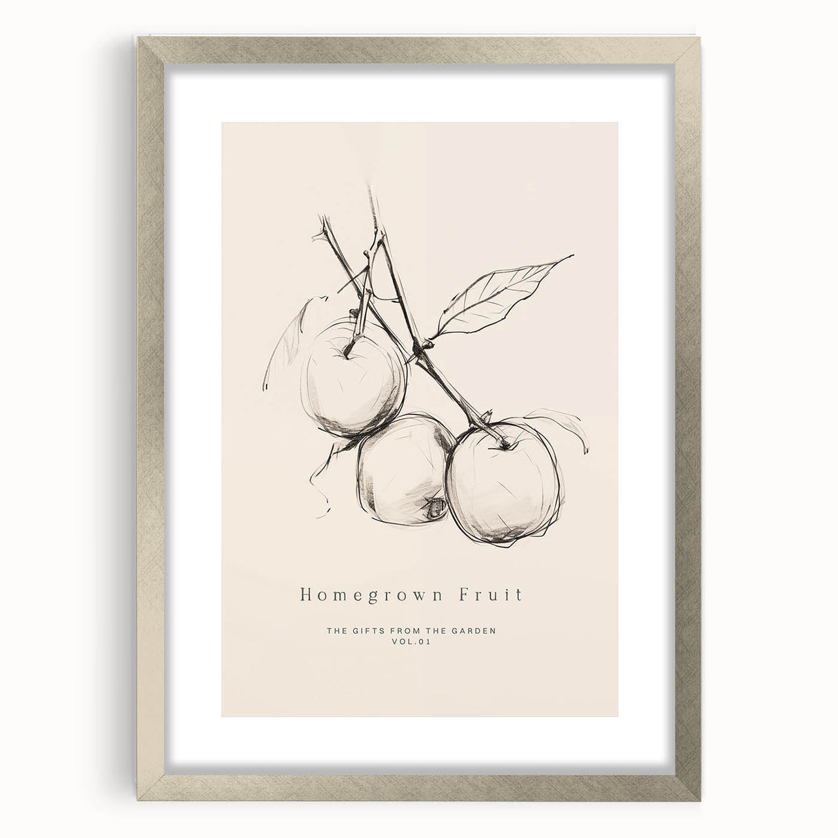 Abstract minimalist wall art featuring a silver frame and mat, showcasing a modern design ideal for contemporary decor. Perfect for enhancing home aesthetics.