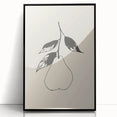 Framed black abstract minimalist wall art design showcasing fluid shapes and contrasting colors, perfect for modern decor.