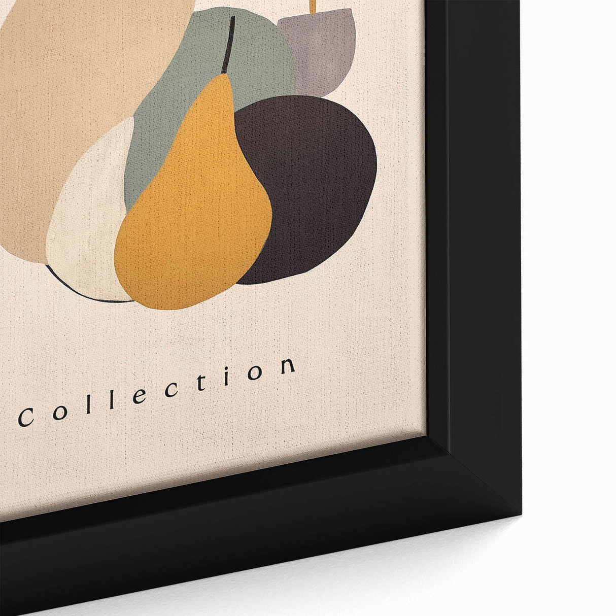 Close-up of a framed abstract minimalist wall art piece showcasing soft hues of blue and gray, highlighting geometric shapes and smooth textures, ideal for modern decor.
