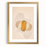 Abstract minimalist wall art featuring a gold frame and mat, showcasing a sleek design perfect for modern decor. Ideal for enhancing living spaces with elegance.
