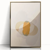 Framed abstract minimalist wall art featuring a gold-accented design, showcased from the front with a sleek acrylic finish, perfect for modern decor.
