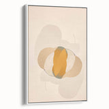 Framed minimalist wall art displaying an abstract design in soothing white and gray tones, set against a neutral backdrop, perfect for modern home decor.