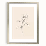 Abstract minimalist wall art collection framed in silver with a mat, showcasing a modern design, ideal for stylish home decor and contemporary interiors.