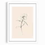 Abstract minimalist wall art framed in white, showcasing a geometric design in soft colors, ideal for modern home decor. Perfect for enhancing interior aesthetics.