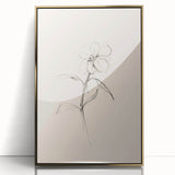 Framed abstract minimalist wall art featuring a gold-accented design, ideal for modern home decor. Perfect for enhancing contemporary spaces with elegance.