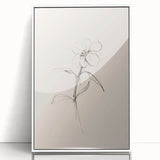 Framed abstract minimalist wall art featuring a sleek white design with soft gray accents, displayed in a modern setting. Ideal for contemporary home decor.