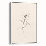 Framed canvas wall art showcasing an abstract minimalist design, featuring a predominantly white background with subtle geometric patterns, ideal for modern decor.