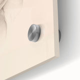 Close-up of an abstract minimalist wall art design featuring vibrant colors and geometric patterns, printed on acrylic glass, showcasing a modern aesthetic for home decor.