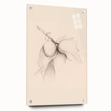 Abstract minimalist wall art piece displayed in a side view, showcasing a vibrant collection with acrylic glass finish and stylish pin mounting, perfect for modern decor.