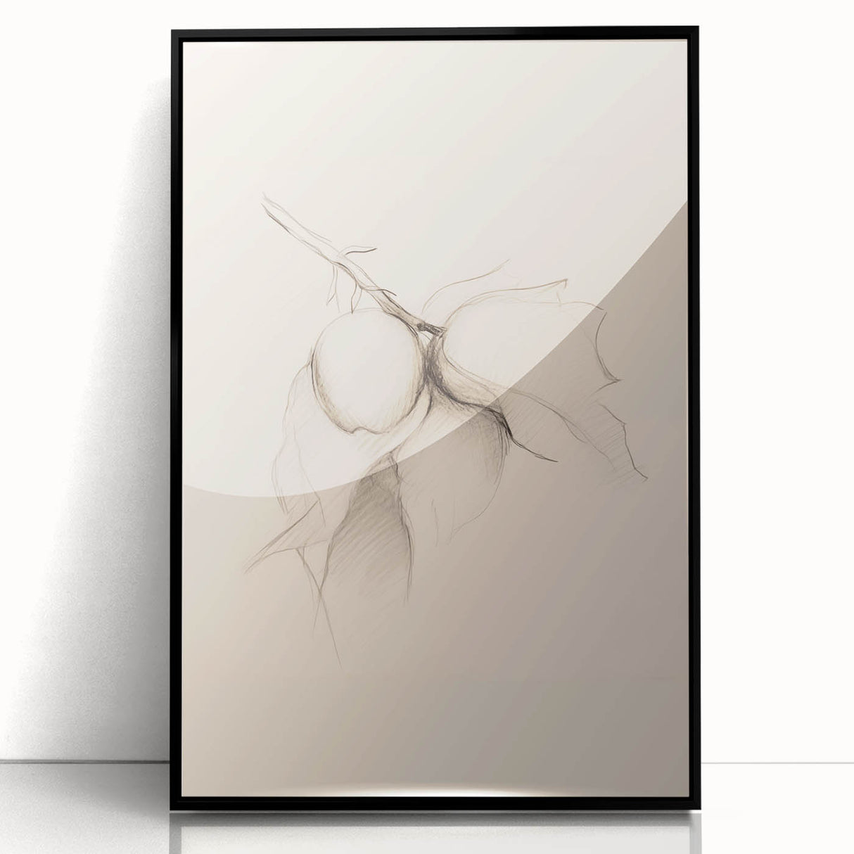 Framed abstract minimalist wall art featuring a sleek black design, showcasing geometric shapes and subtle textures, perfect for modern home decor.