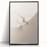 Framed abstract minimalist wall art featuring a sleek black design, showcasing geometric shapes and subtle textures, perfect for modern home decor.