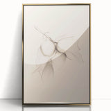 Framed wall art showcasing an abstract minimalist design with a gold-acrylic finish, perfect for modern decor. Ideal for enhancing living spaces with elegance.