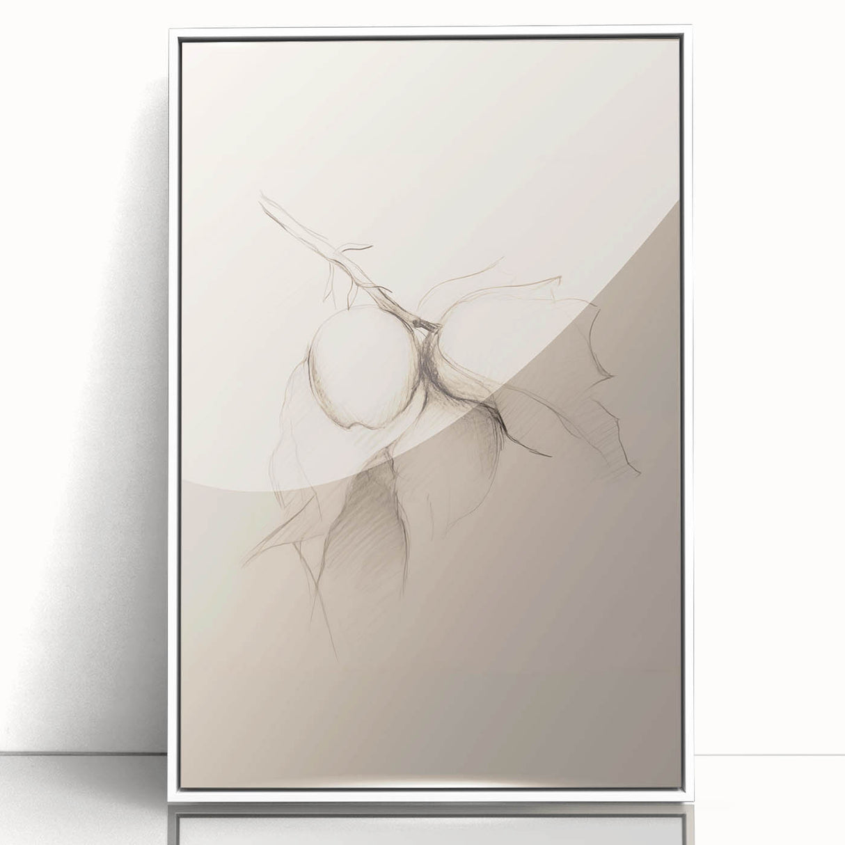 Framed abstract minimalist wall art collection featuring a white acrylic front and a sleek design, ideal for modern home decor, showcasing elegant simplicity.