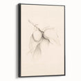 Framed canvas wall art showcasing an abstract minimalist design in black, displayed from a side view to highlight its sleek profile and elegant finish. Ideal for modern decor.