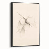 Framed canvas wall art showcasing an abstract minimalist design in black, displayed from a side view to highlight its sleek profile and elegant finish. Ideal for modern decor.