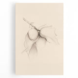 Abstract minimalist wall art design showcased on a stretched canvas, featuring soft earth tones and geometric shapes, perfect for modern home decor. The artwork is presented in a frontal view, emphasizing its elegant simplicity and versatility for various interior styles.