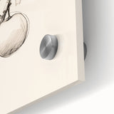 Close-up of an abstract minimalist wall art piece showcasing a blend of soft pastel colors in an acrylic glass frame, perfect for modern home decor.