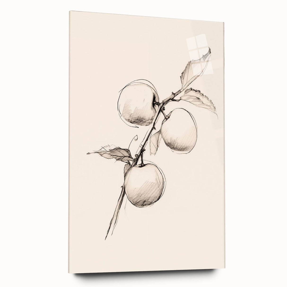 Abstract minimalist wall art featuring a sleek acrylic glass frame, showcasing a contemporary design with soft neutral tones, perfect for modern decor.